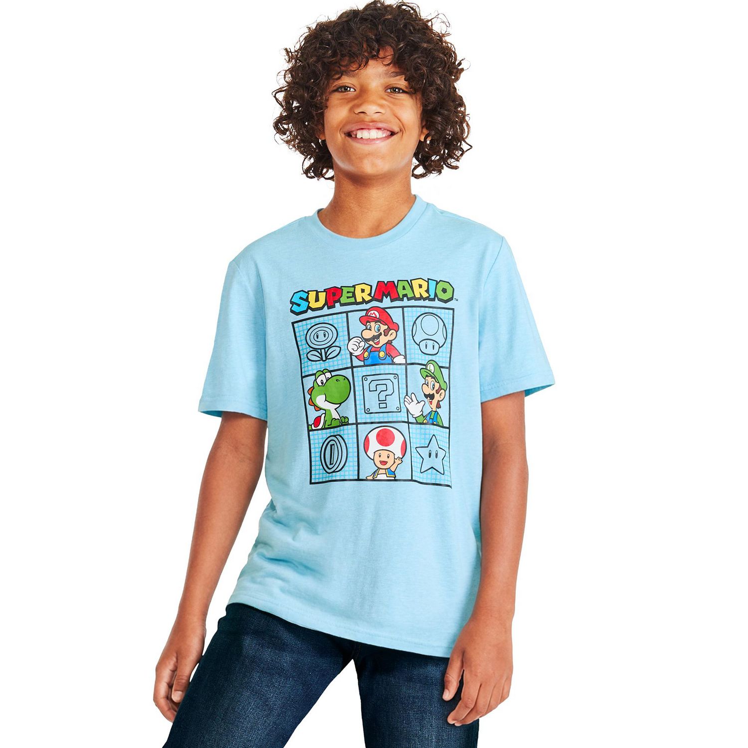 T-shirt à imprimé graphique Super Mario Nintendo pour garçons