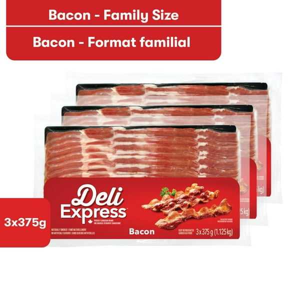 Deli Express Bacon Pak of 3, 375 g