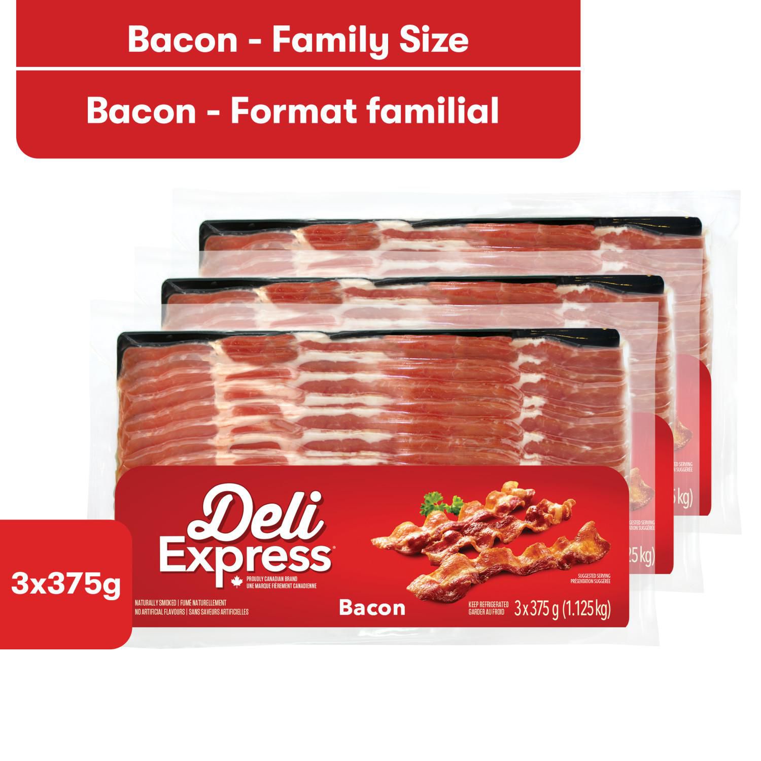 Deli Express Bacon Pak of 3, 375 g