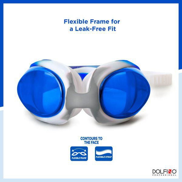 Dolfino Pro Ultrafit Youth Swim Goggle Blue White Youth Swim Goggle Walmart