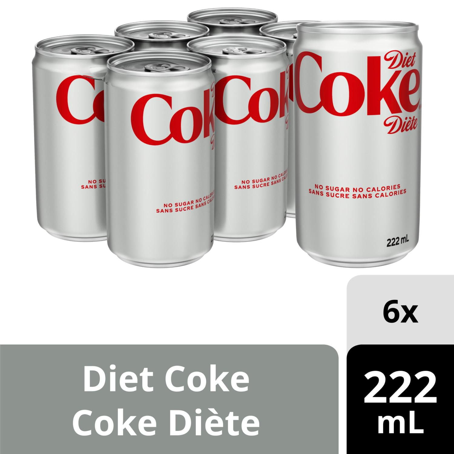 Diet Coke 222mL Cans 6 Pack Walmart Canada