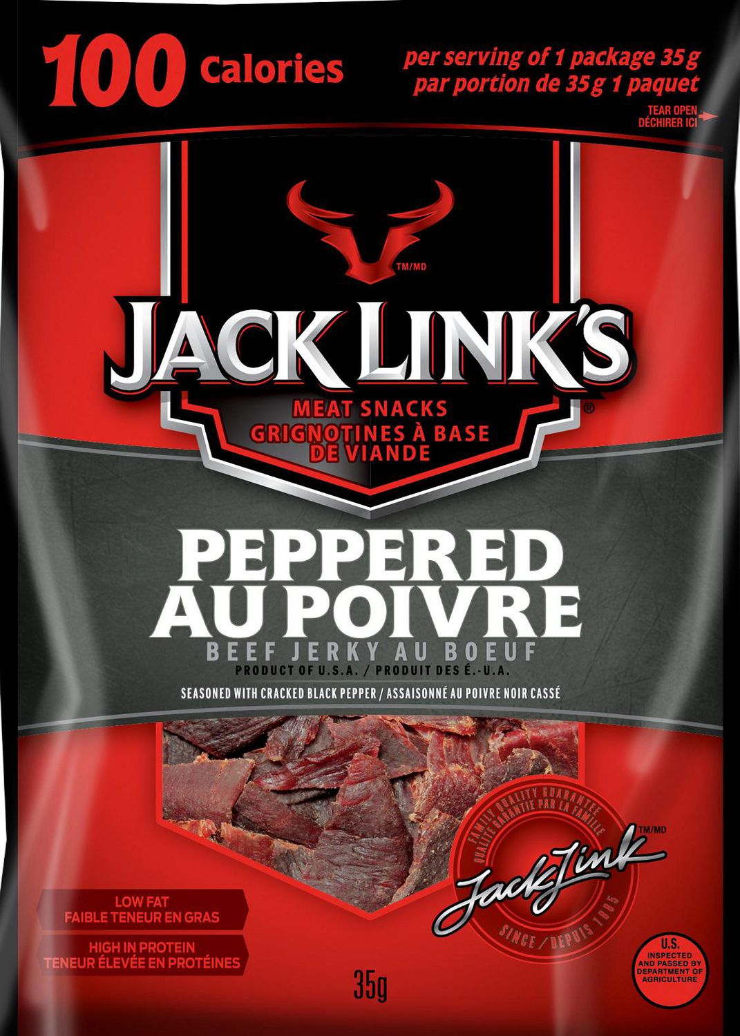 Jack Link's Peppered Beef Jerky Meat Snacks Walmart Canada