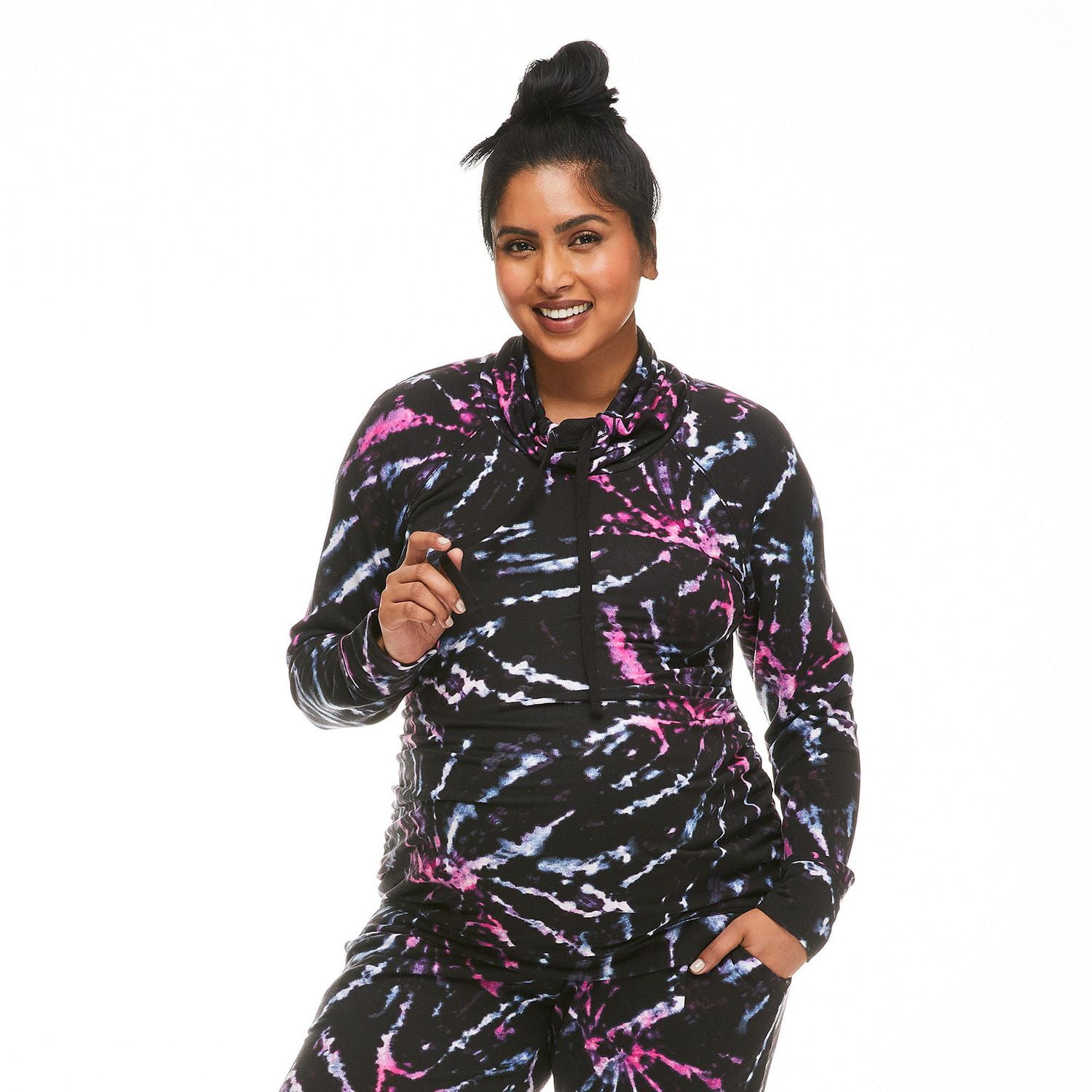 Paisley Sky Maternity Cowl Neckline Sweatshirt