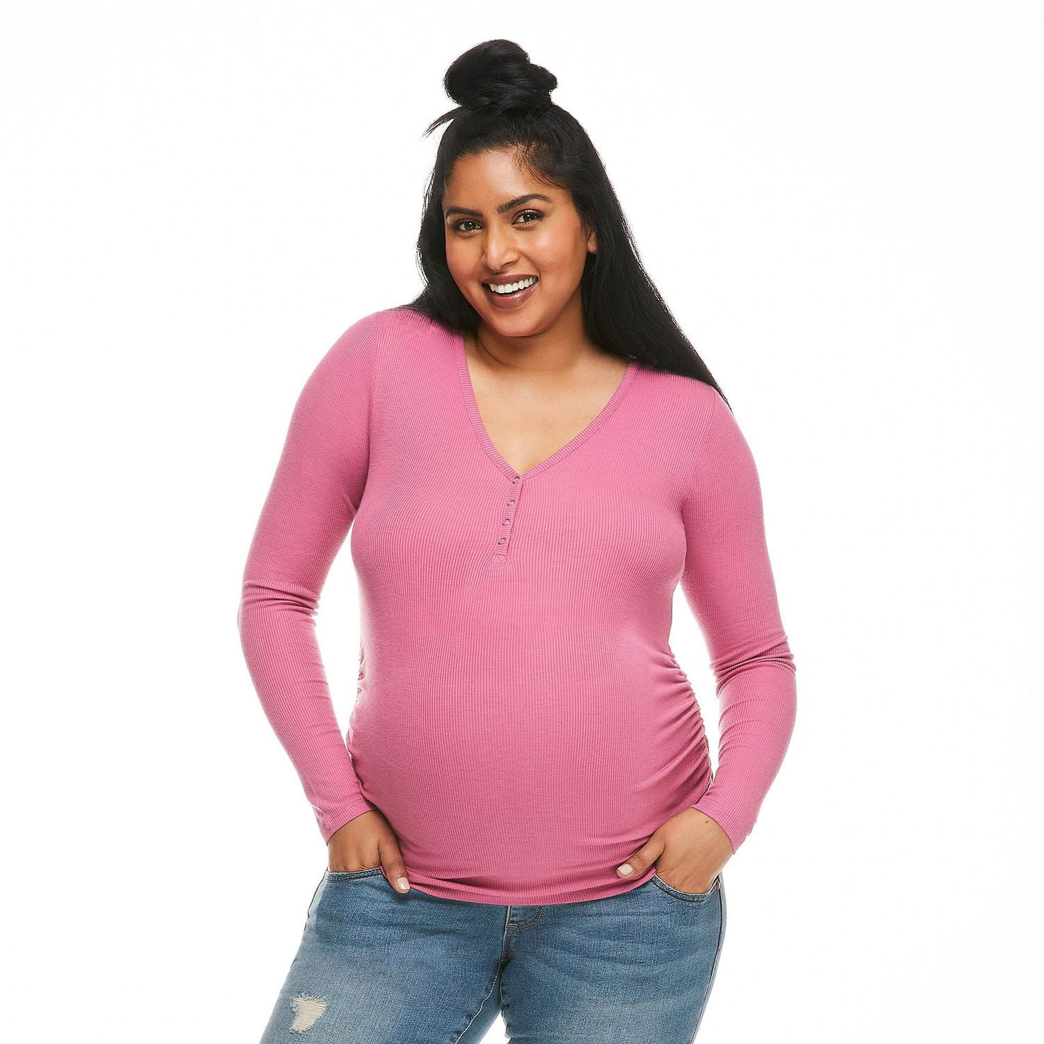 T-shirt henley à manches longues Paisley Sky Maternit