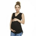 thumbnail image 1 of Paisley Sky Maternity Ruched Side Rib Tank, 1 of 6