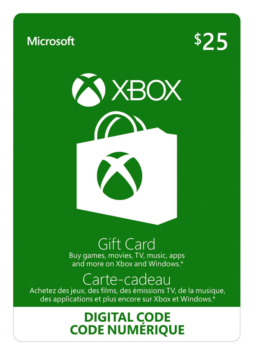 Xbox Live Gift Card $25 CAD Digital 