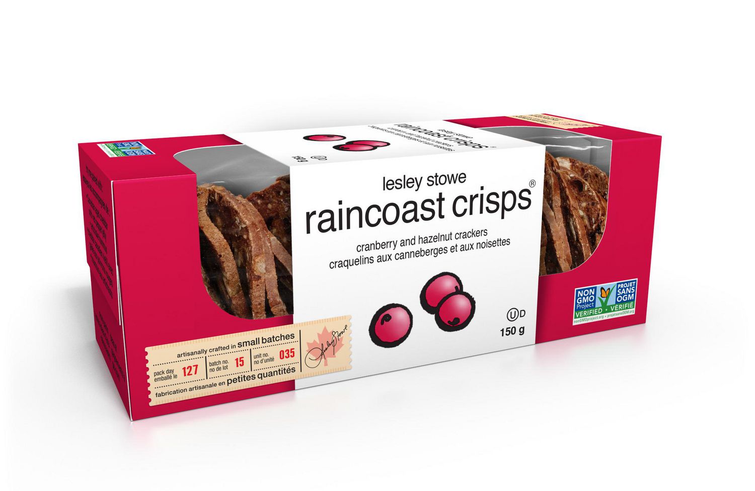 lesley stowe Raincoast Crisps Canneberges et Noisettes
