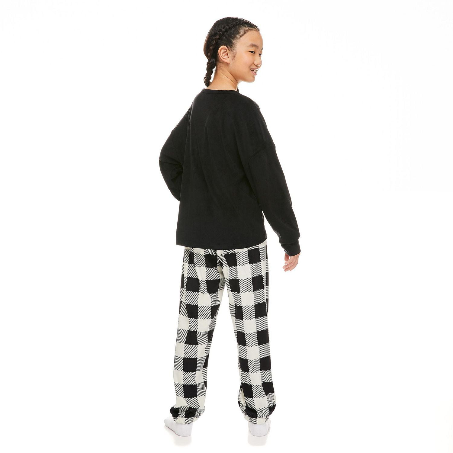 Justice Girls Pajamas PJ 3pc Set Black Pink Polar Bear Size 8, 