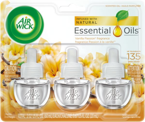 Air Wick Plugin Air Freshener, Scented Oil Refills, Vanilla Passion, 3