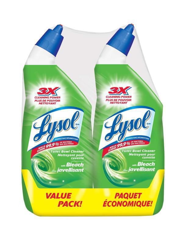 Lysol Toilet Bowl Cleaner, Bleach, 2x710ml, 10X Power Action Walmart