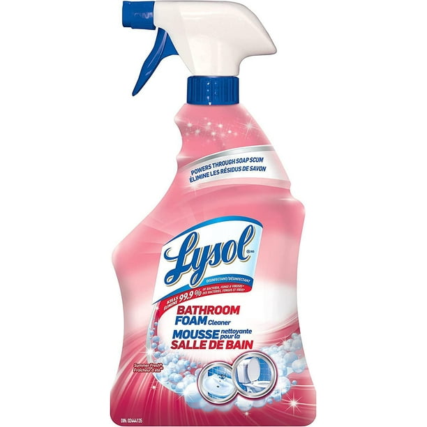 Spray nettoyant pour salle de bain Lysol, Mousse de salle de bain,  Fraîcheur d'été, 950mL, élimine les résidus de savon 946 mL 
