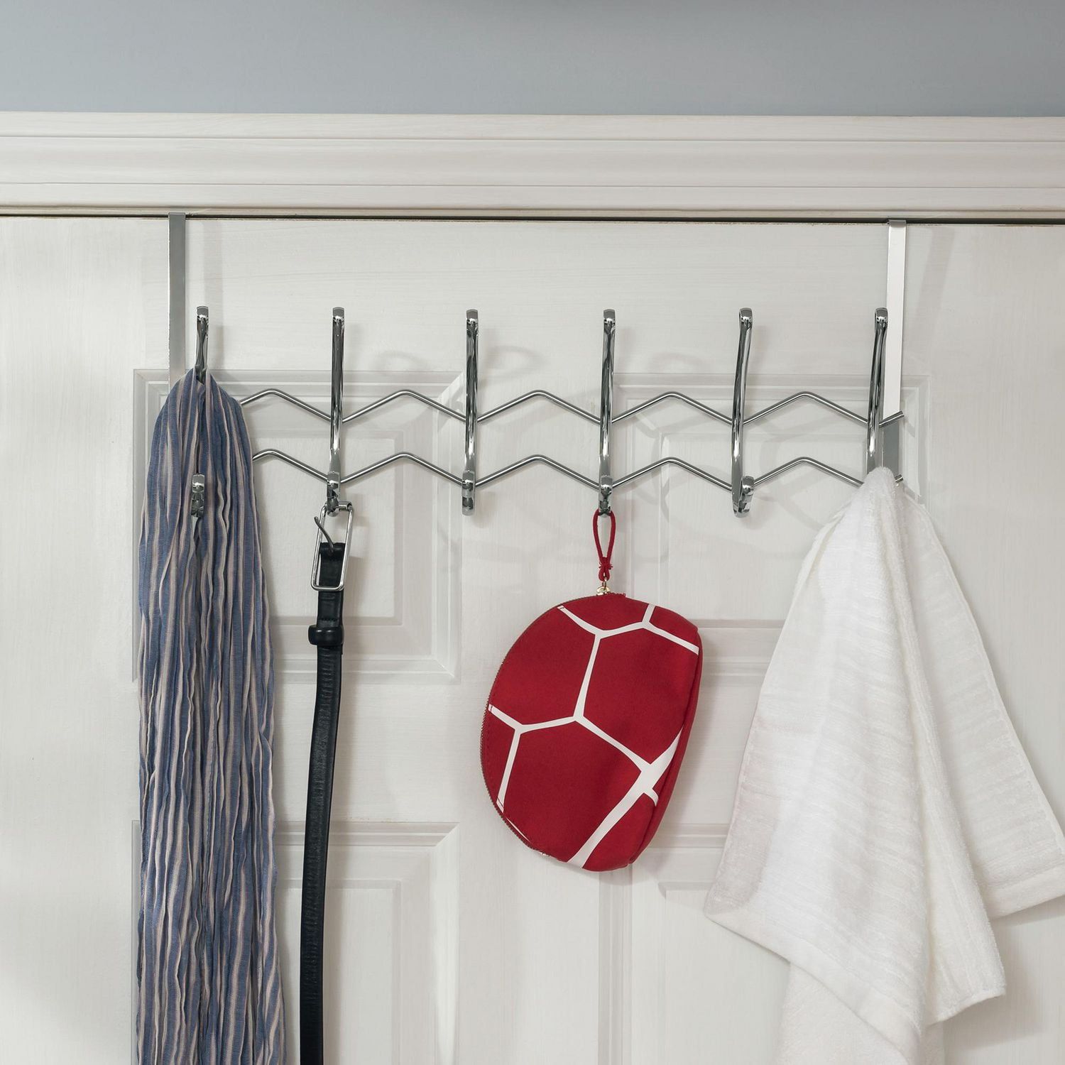 Chrome Plated Steel 6 Hook Over the Door Hanging Rack Walmart Canada