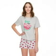 thumbnail image 1 of No Boundaries Women's Tee and Boxer Short 2-Piece Set, 1 of 6