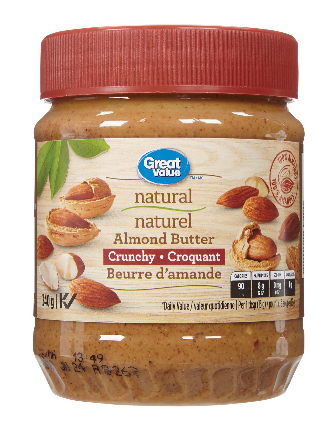 Great Value Natural Crunchy Almond Butter Walmart Canada