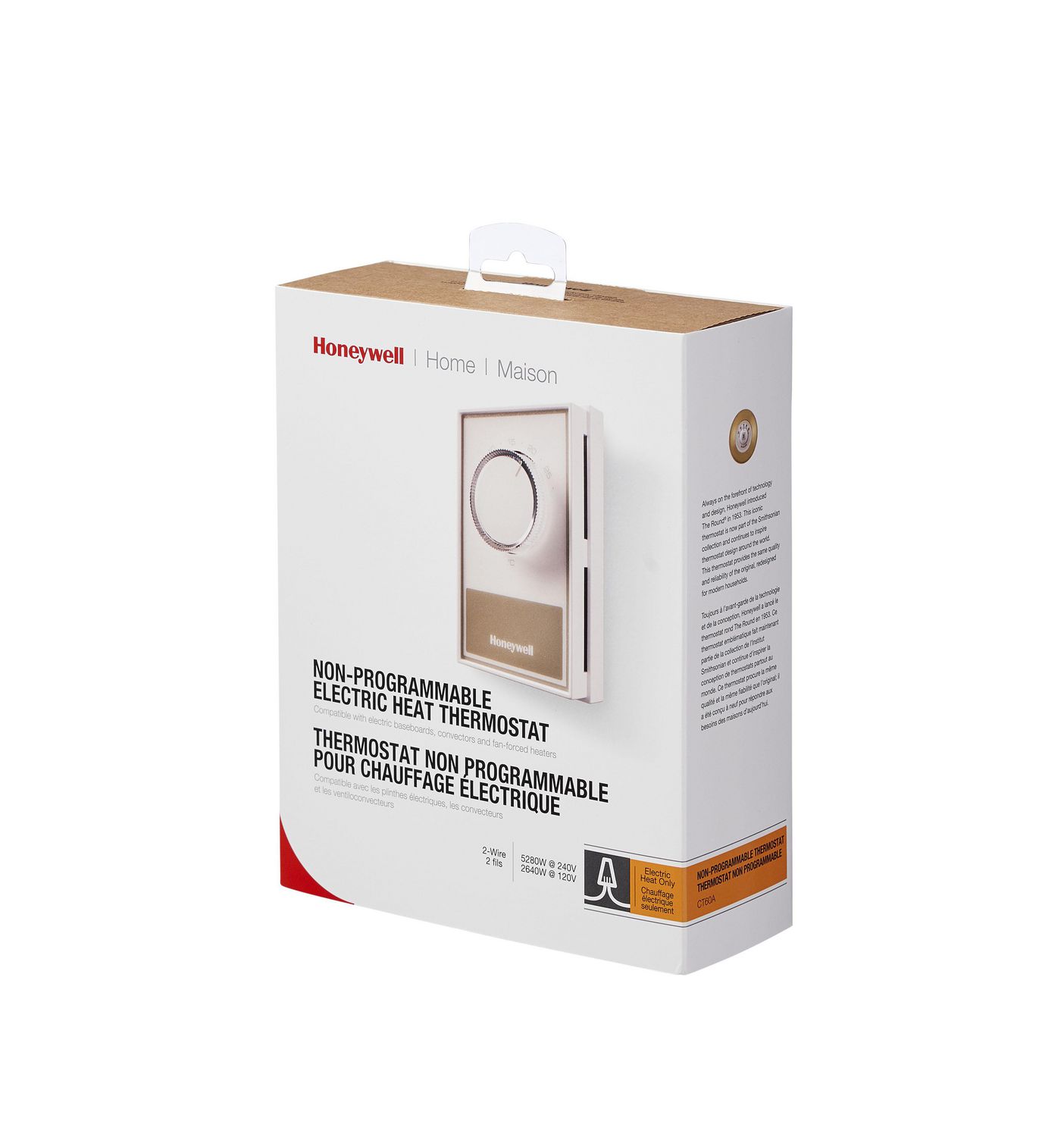 Honeywell Home CT60A Manual Thermostat for Baseboard Heaters