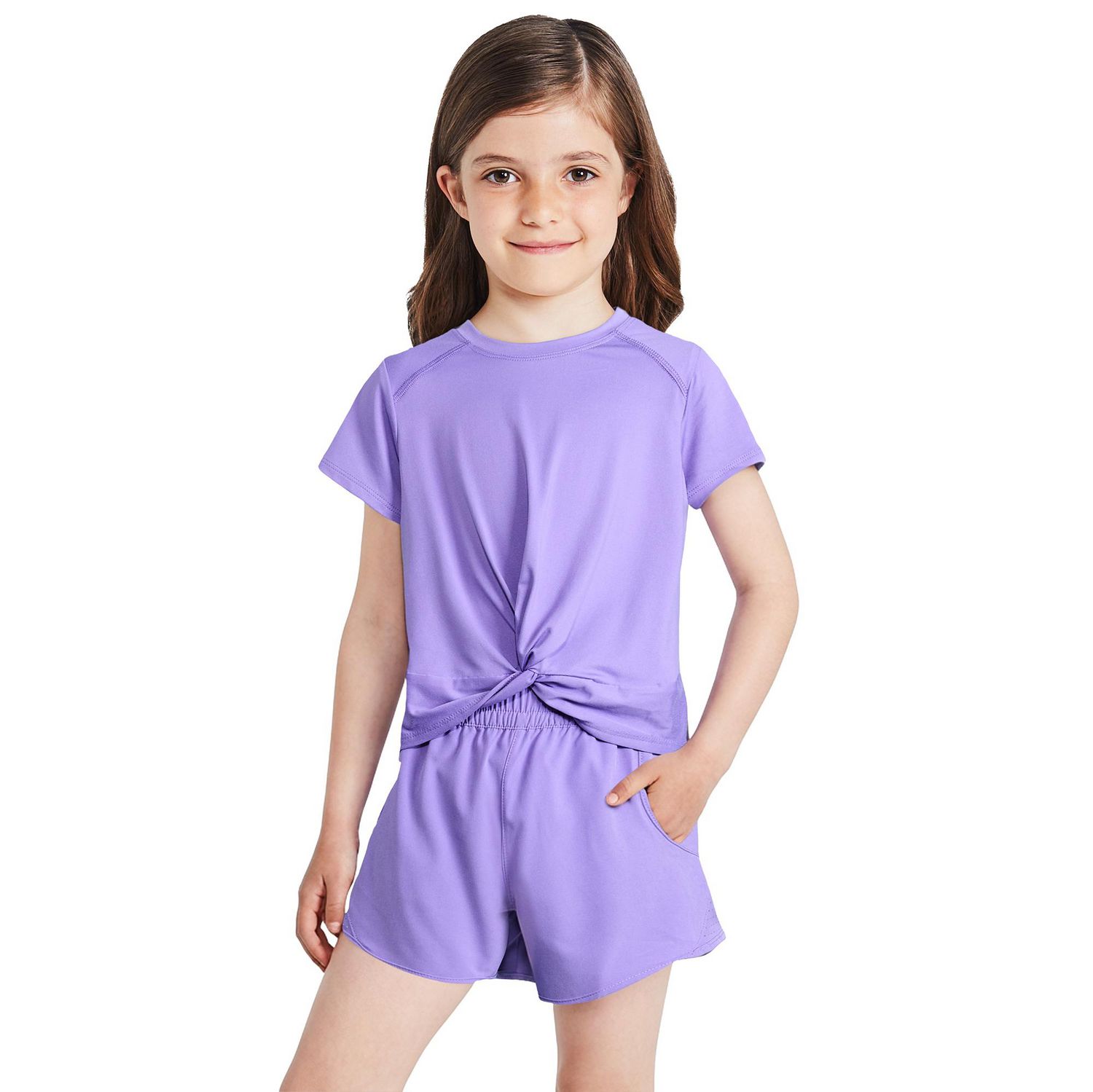Athletic Works Girls' Front Knot T-Shirt