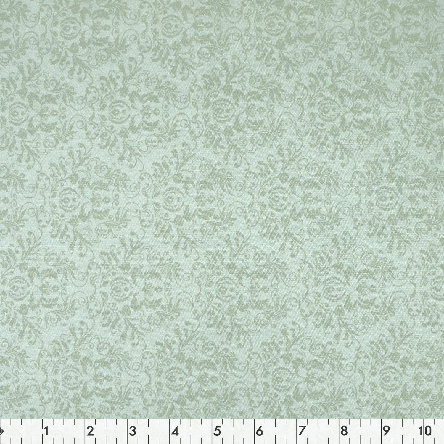 Fabric Creations Moss Green with Dark Green Damask Cotton Fabric by the ...