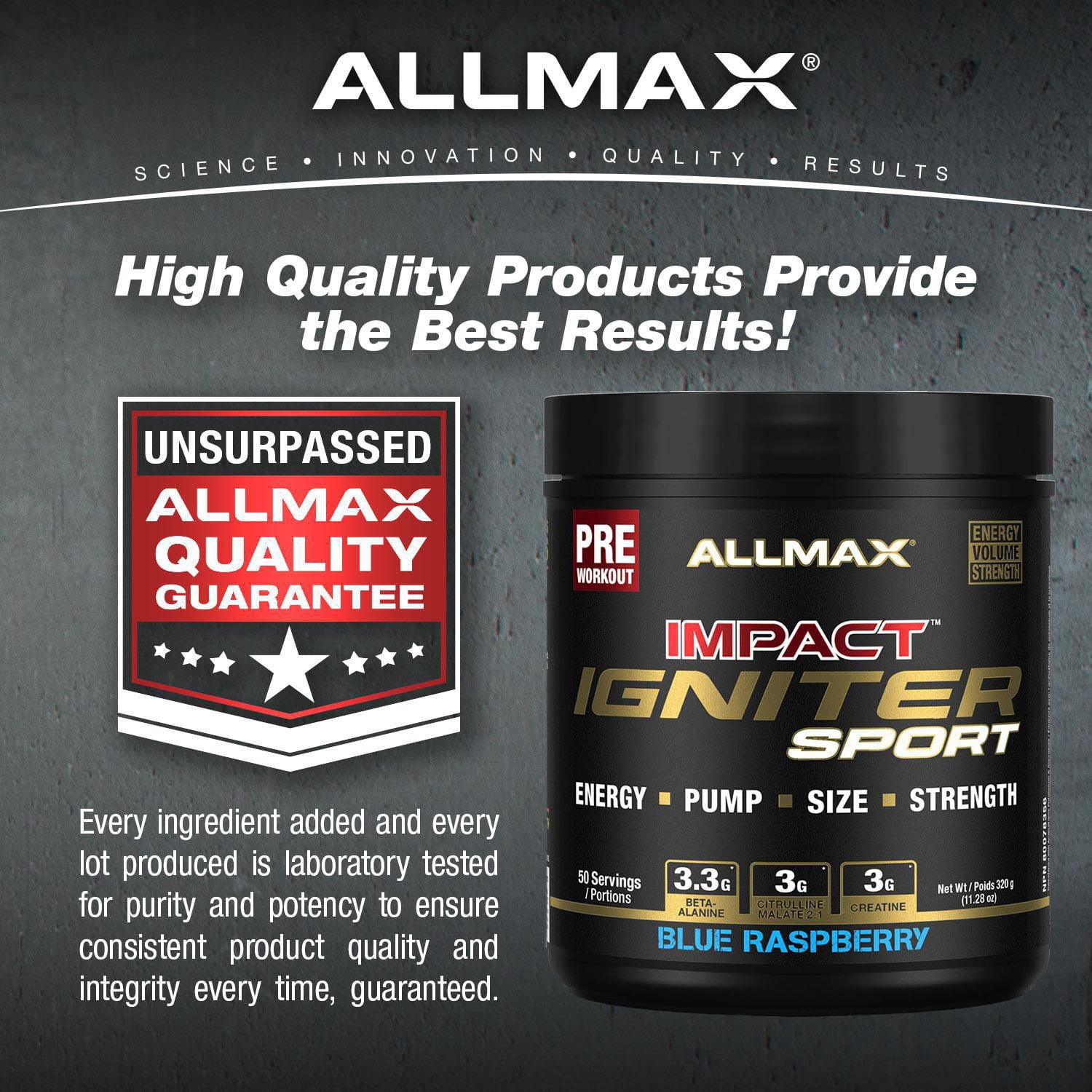 Allmax Impact Sport blue rasp preworkout