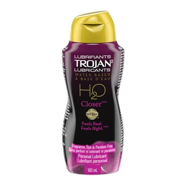 Trojan H2O Closer Water-Based Personal Lubricant, Fragrance, Dye & Paraben-Free, 163ml