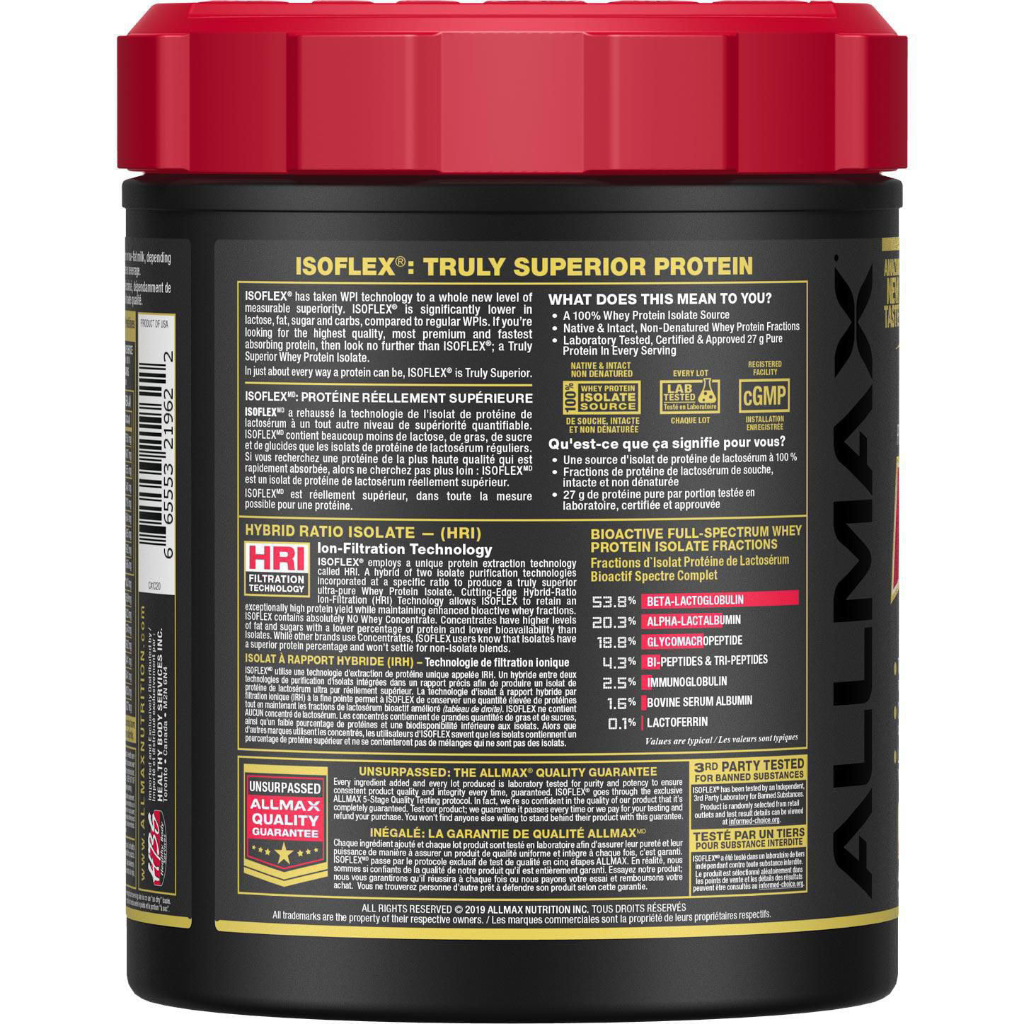 Allmax Isoflex pure whey protein isolate chocolate peanut butter, 425g  Isolate protein powder 