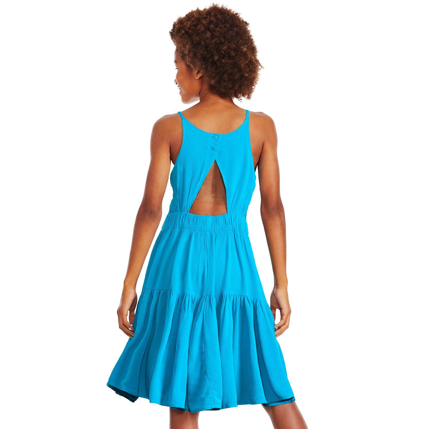Robe chiffonnée à encolure bain-de-soleil George pour filles