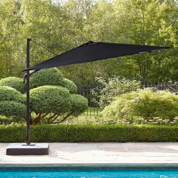 hometrends 10 ft. x 10 ft. Offset Square Umbrella & Base - Walmart.ca
