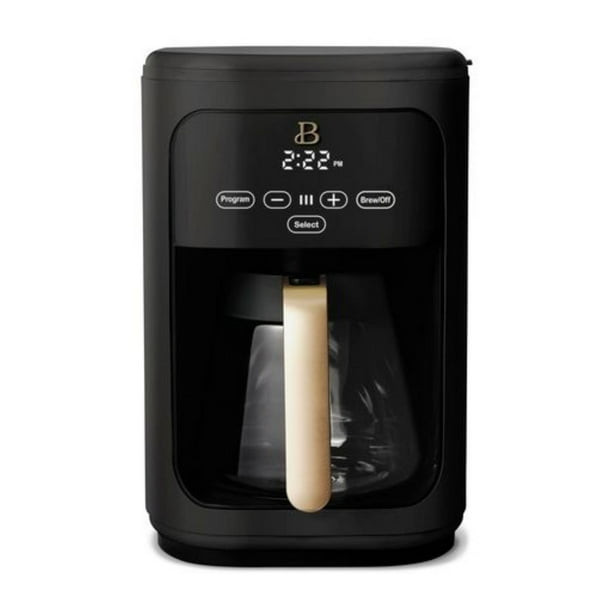 Beautiful 14 Cup Programmable Touchscreen Coffee Maker, White Icing by