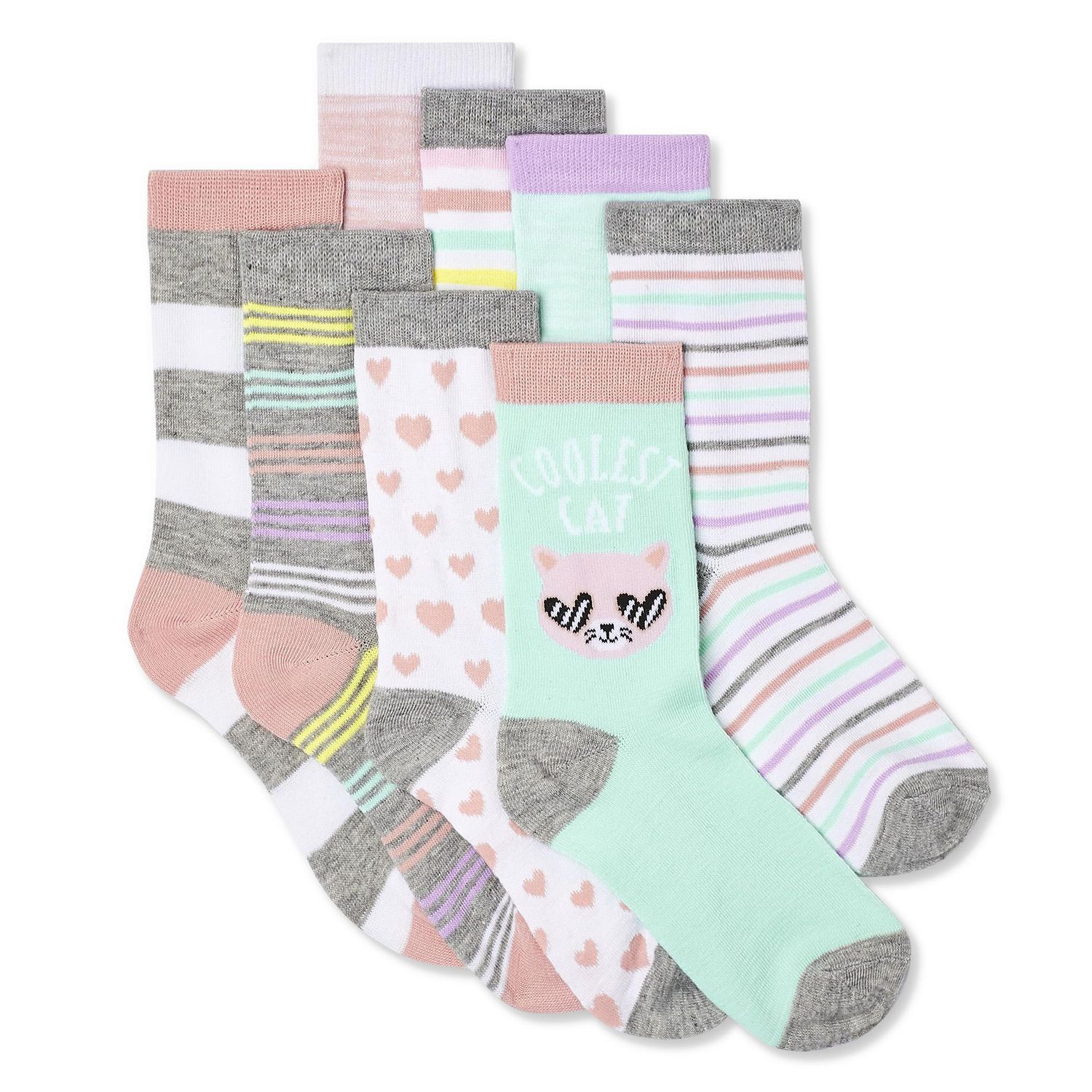 George Girls' 8 Pack Crew Socks | Walmart Canada