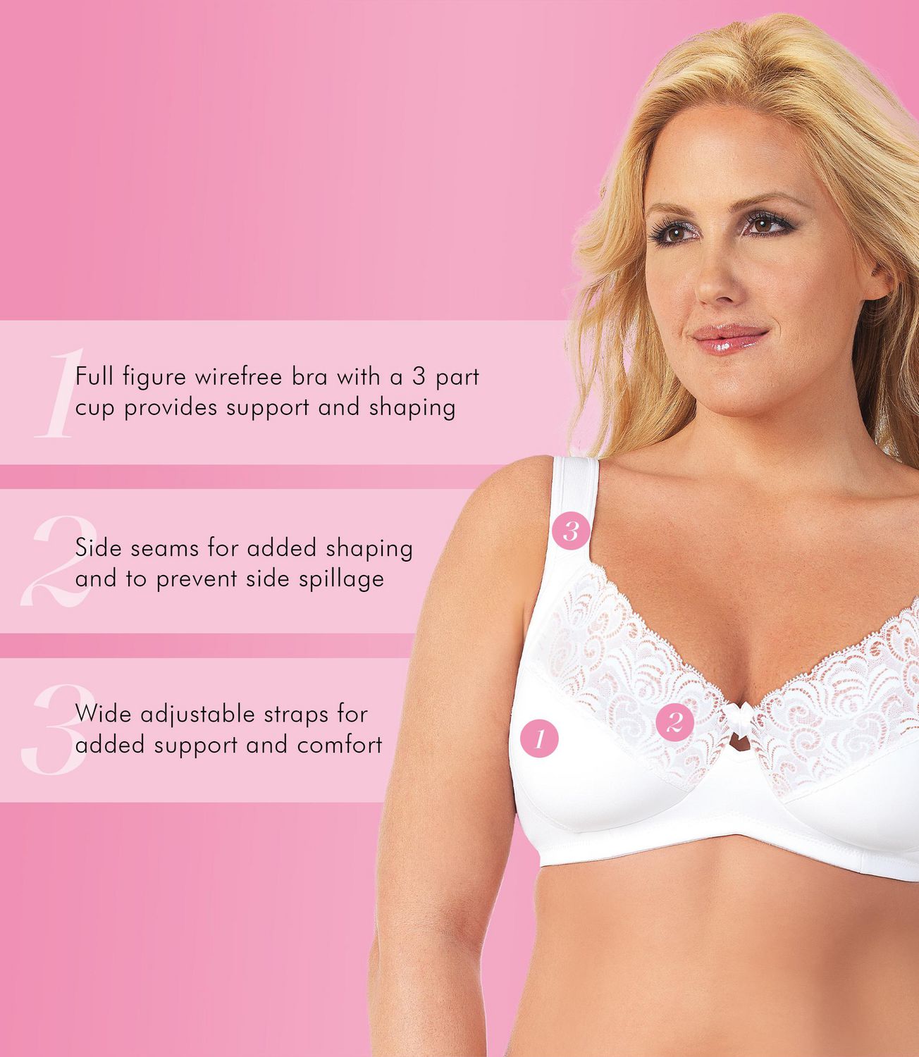 Exquisite Form #9661872 FULLY Full-Support Bra, Lace, Wire-Free