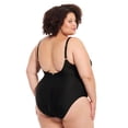 thumbnail image 3 of Krista Plus Size 1PC W/Binding Women's V-Neck One Piece Swimsuit, 3 of 7