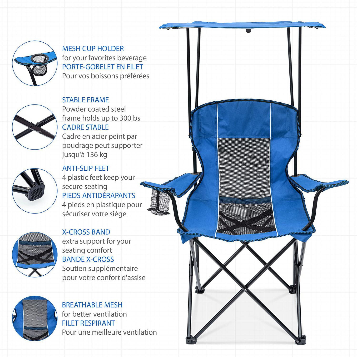 Mesh clearance canopy chair