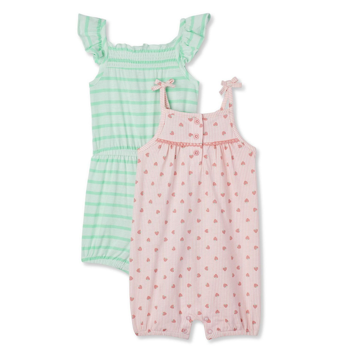 Baby Girls' 2 Pack Short Rompers Walmart Canada