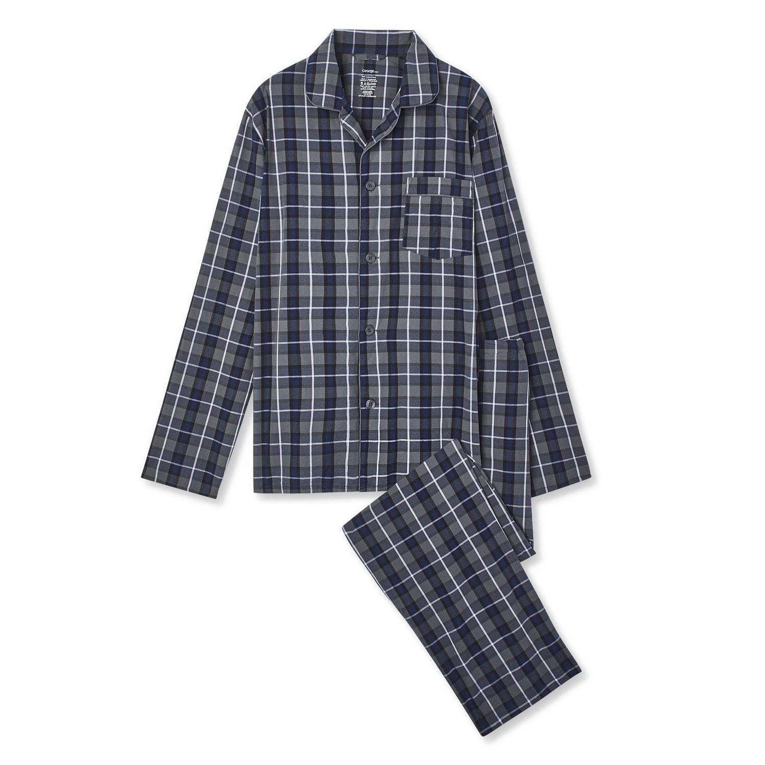 George Men's Notch Collar Pyjama Set