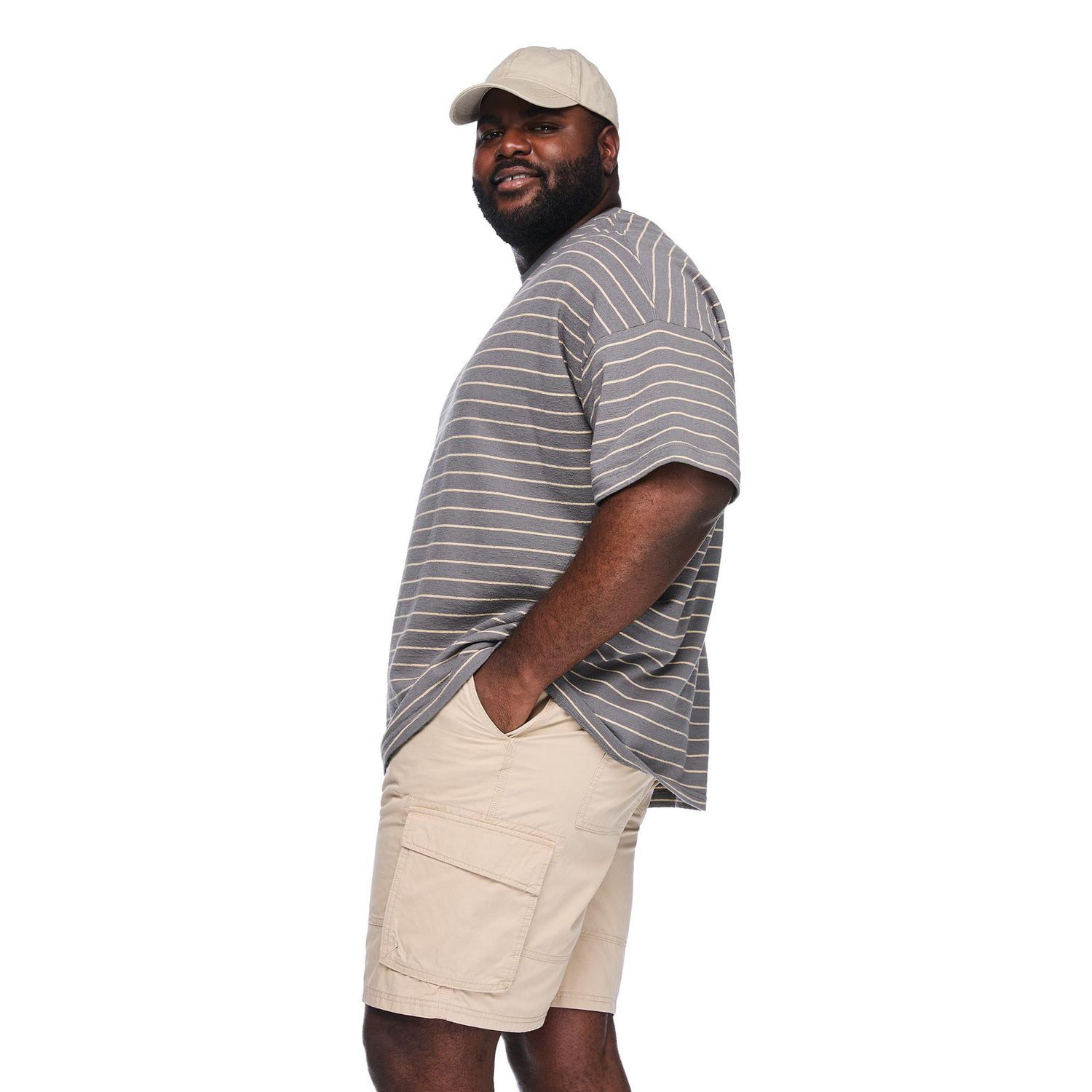 George Big Men's Striped Loose Fit T-Shirt