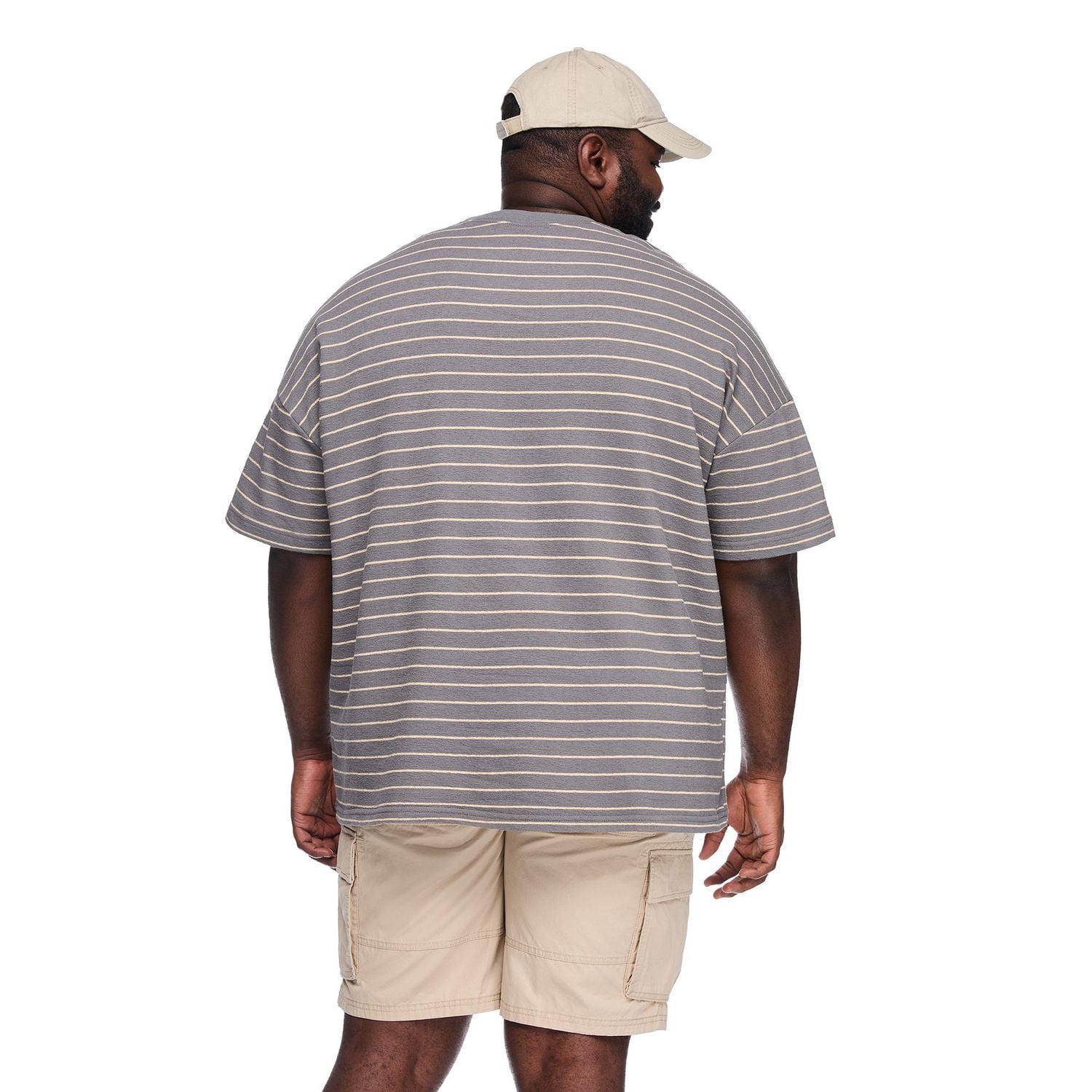 George Big Men's Striped Loose Fit T-Shirt