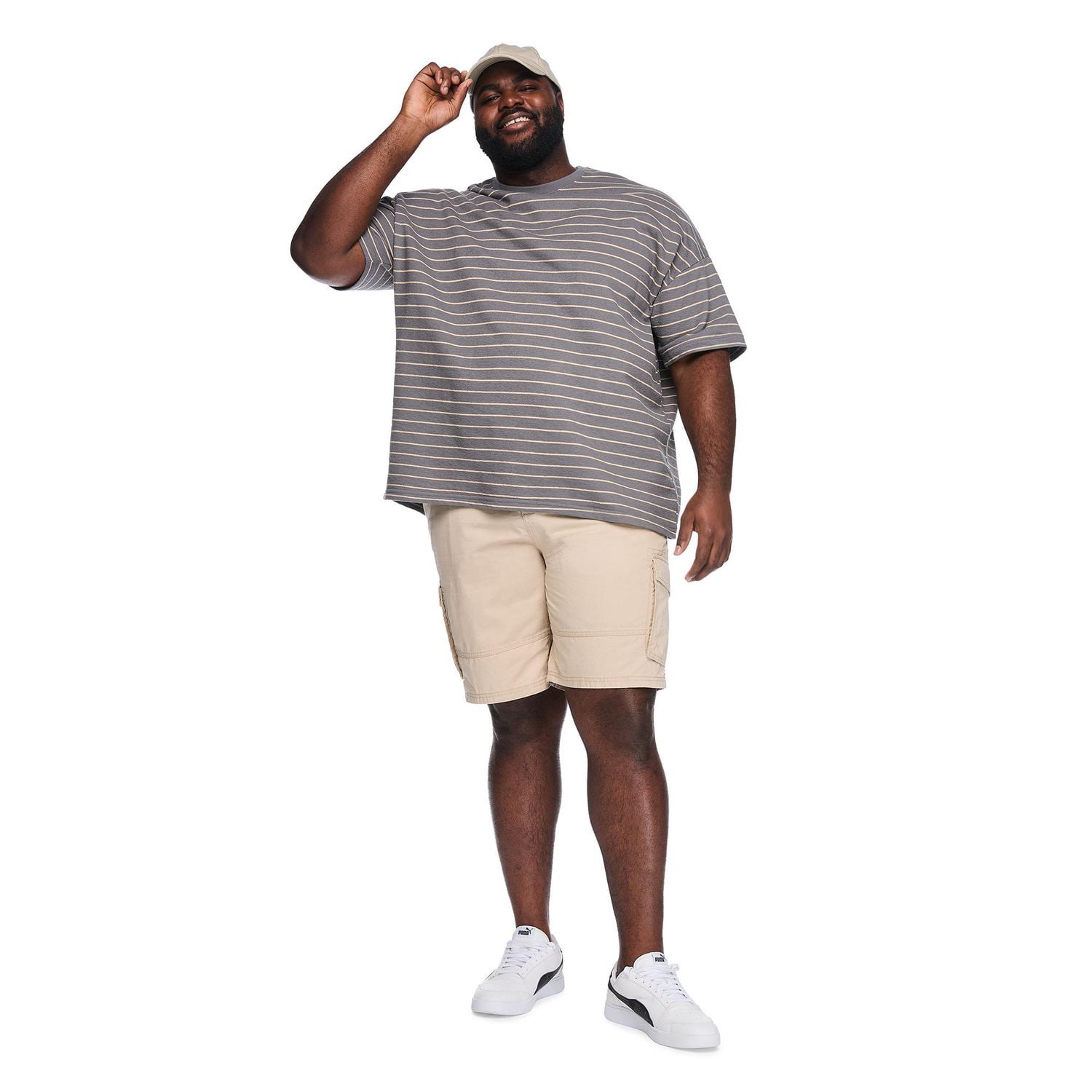 George Big Men's Striped Loose Fit T-Shirt
