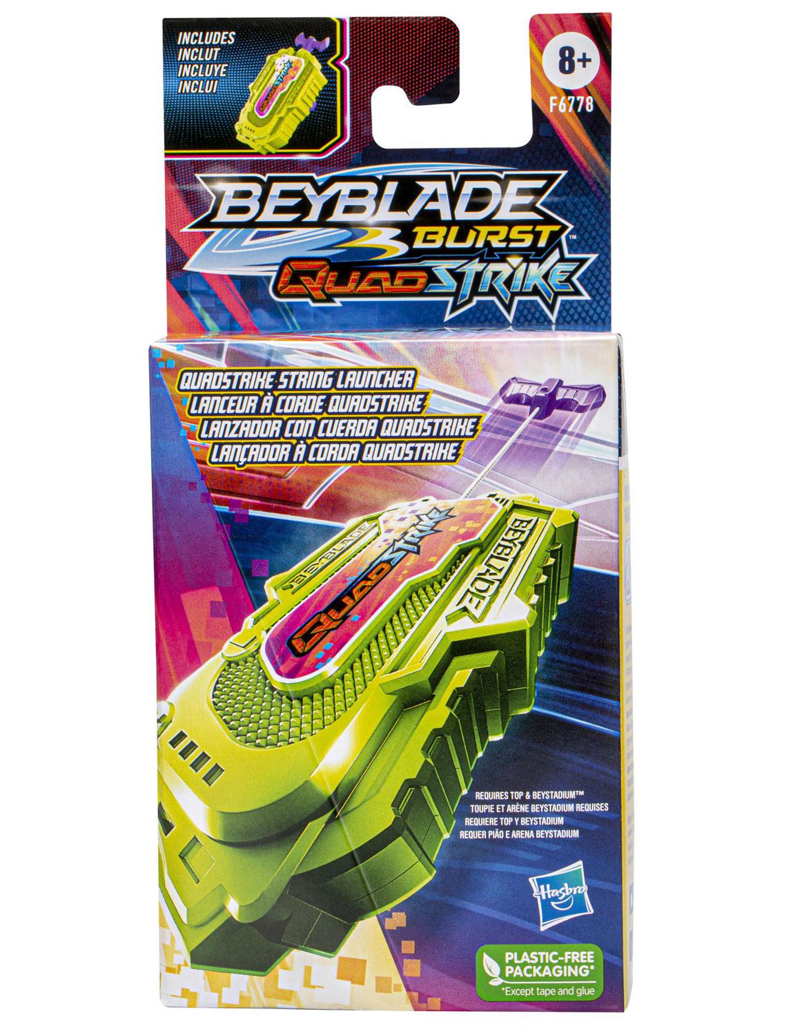 Beyblade Burst QuadStrike Bolt Spryzen S8 Spinning Top, Battling Game Top  Toy Set with Launcher