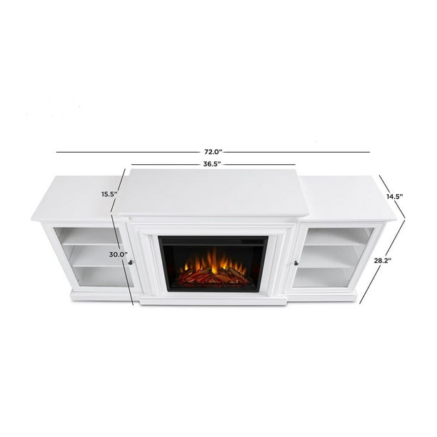 Crawford Line Electric Fireplace in White 