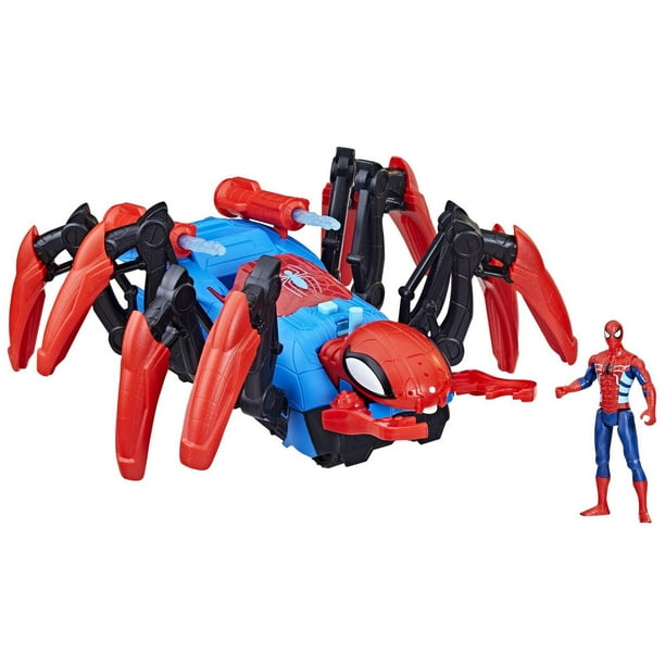 Marvel Spider-Man Crawl 'N Blast Spider, ensemble de jeu de voiture avec  figurine Spider-Man 