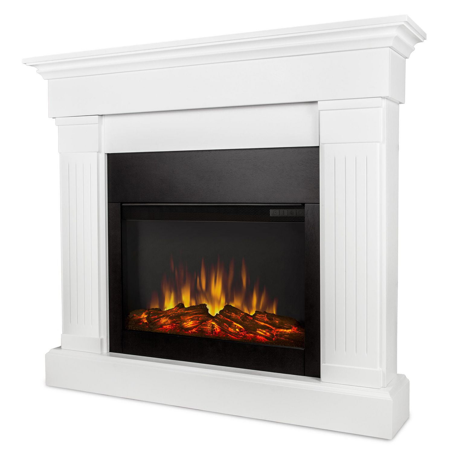 Crawford Line Electric Fireplace in White 