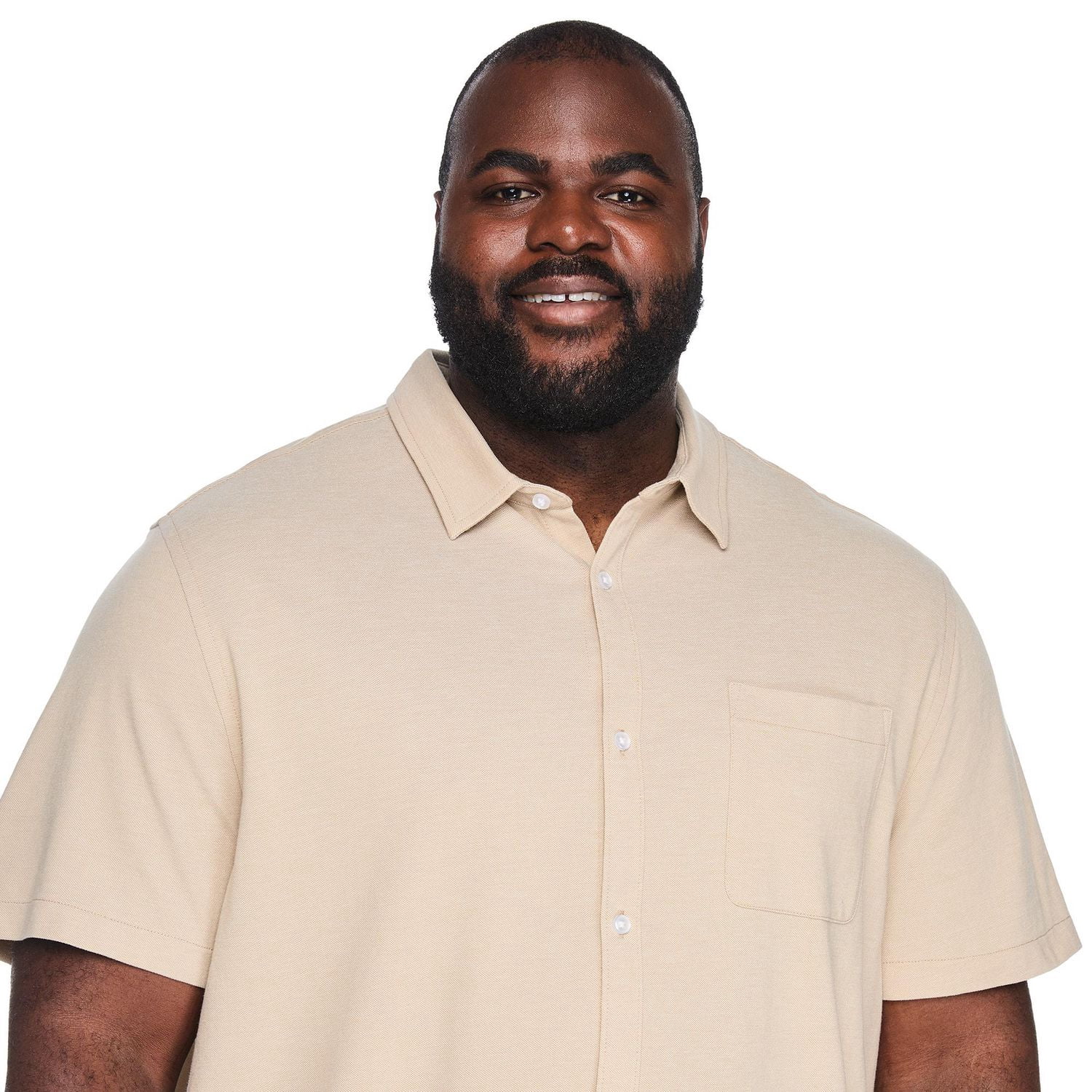George Big Men's Knit Button-Up Shirt