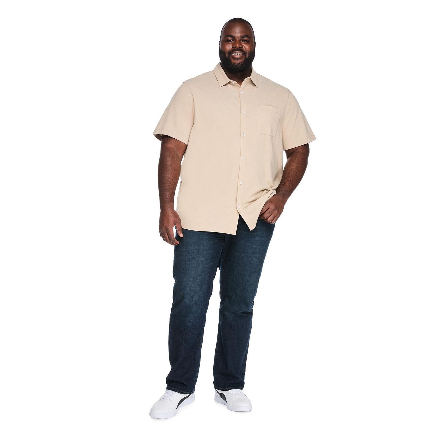 George Big Men's Knit Button-Up Shirt