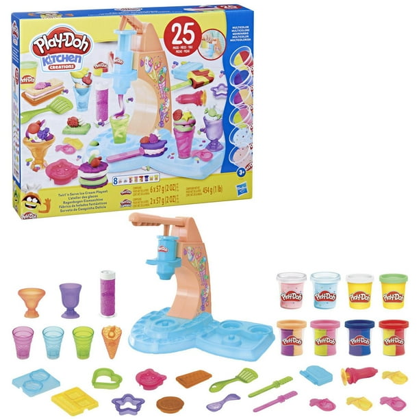 Play-Doh Kitchen Creations L'atelier des glaces, coffret de pâte à modeler  avec accessoires de cuisine, pour enfants À partir de 3 ans