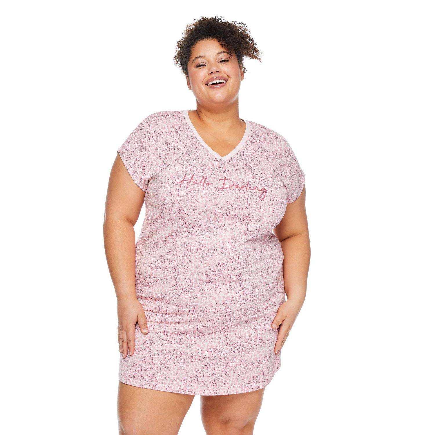 Chemise de nuit à encolure en V George Plus pour femmes