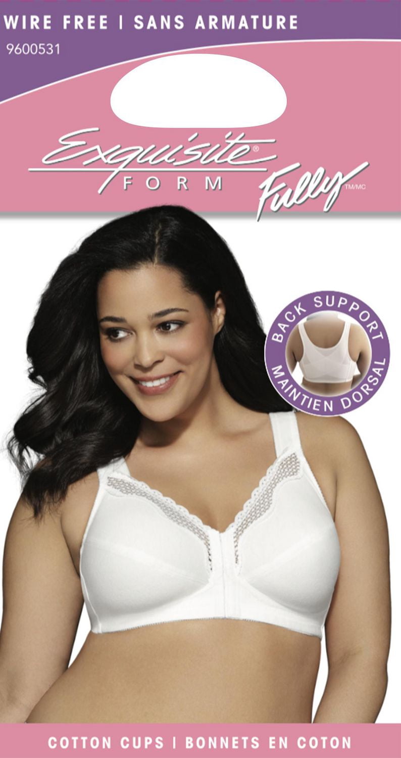 Exquisite Form #9600531 FULLY Cotton Soft Cup Full-Coverage Posture Bra, Lace, Front Closure