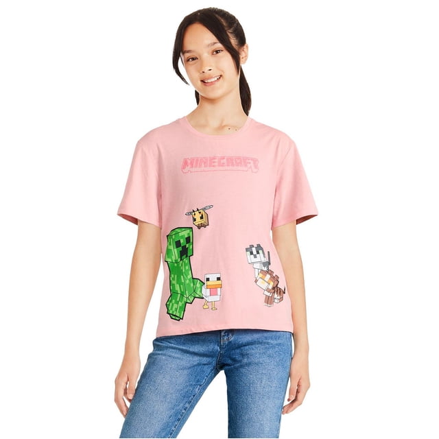 T-shirt à imprimé graphique Minecraft pour filles