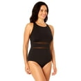 thumbnail image 2 of Lands' End Women's Size S-XXL Nylon Spandex High Neck One-Piece Swimsuit with Mesh Detail, 2 of 5