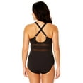 thumbnail image 3 of Lands' End Women's Size S-XXL Nylon Spandex High Neck One-Piece Swimsuit with Mesh Detail, 3 of 5