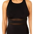 thumbnail image 4 of Lands' End Women's Size S-XXL Nylon Spandex High Neck One-Piece Swimsuit with Mesh Detail, 4 of 5