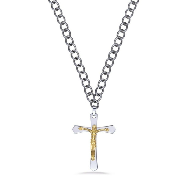 Quintessential Two Tone Cross on Stainless Steel Chain Walmart.ca